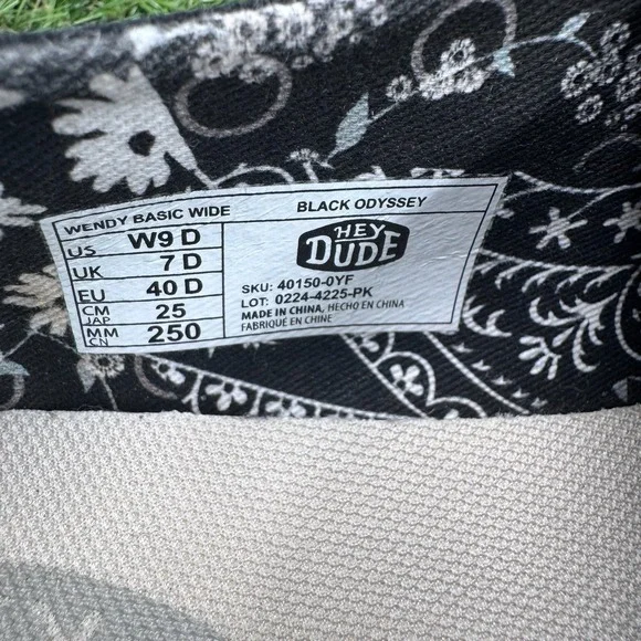 Hey Dude Wendy Basic Wide Womens Size 9 D Black Odyssey Casual Slip On Shoes - Picture 10 of 10